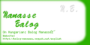 manasse balog business card